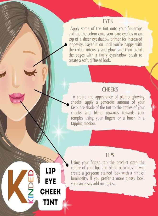 KINDED Lip Eye and Cheek Tint for Women Girls Pigmented Liquid Lip Colour Lipstick Tint Eyeshadow Blush with Vitamin E Longlasting Moisturizing Nourishing (Matte Finish, Perfect Nude, 9 ml) - Image 5
