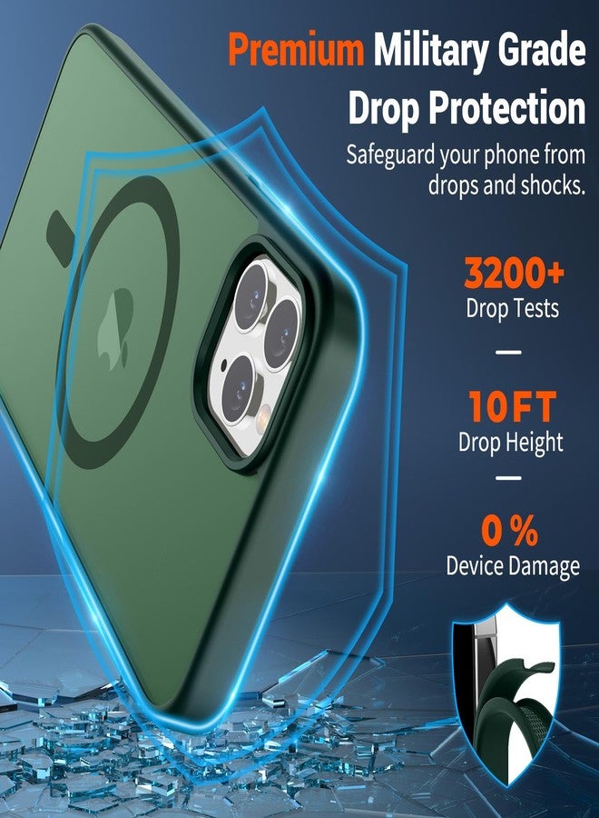 SUPFINE Magnetic for iPhone 11 Pro Max Case (Compatible with MagSafe) (10 FT Military Grade Drop Protection) Slim Translucent Matte Shockproof with Anti-Fingerprint Phone Case,Forest Green - Image 3