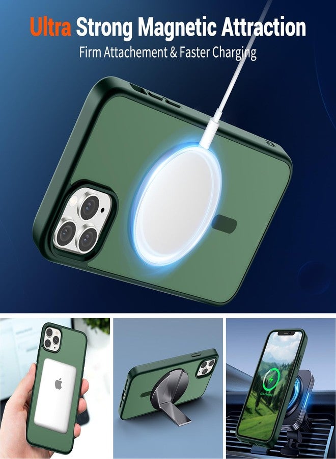 SUPFINE Magnetic for iPhone 11 Pro Max Case (Compatible with MagSafe) (10 FT Military Grade Drop Protection) Slim Translucent Matte Shockproof with Anti-Fingerprint Phone Case,Forest Green - Image 5
