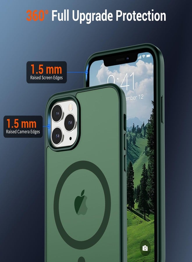 SUPFINE Magnetic for iPhone 11 Pro Max Case (Compatible with MagSafe) (10 FT Military Grade Drop Protection) Slim Translucent Matte Shockproof with Anti-Fingerprint Phone Case,Forest Green - Image 4