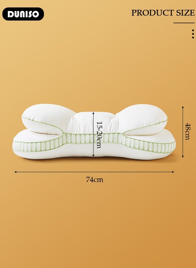 DUNISO وسادة مزدوجة الطابق فائقة ergonomics لتخفيف آلام الرقبة والرأس والكتف، وسائد دعم الشكل للنوم في السرير، وسادة سرير ناعمة مريحة للنوم على الجانب والظهر والمعدة، وسادة نوم قابلة للتهوية عالية الارتداد لغرفة النوم أو السكن الجامعي أو الفندق  - Image 4
