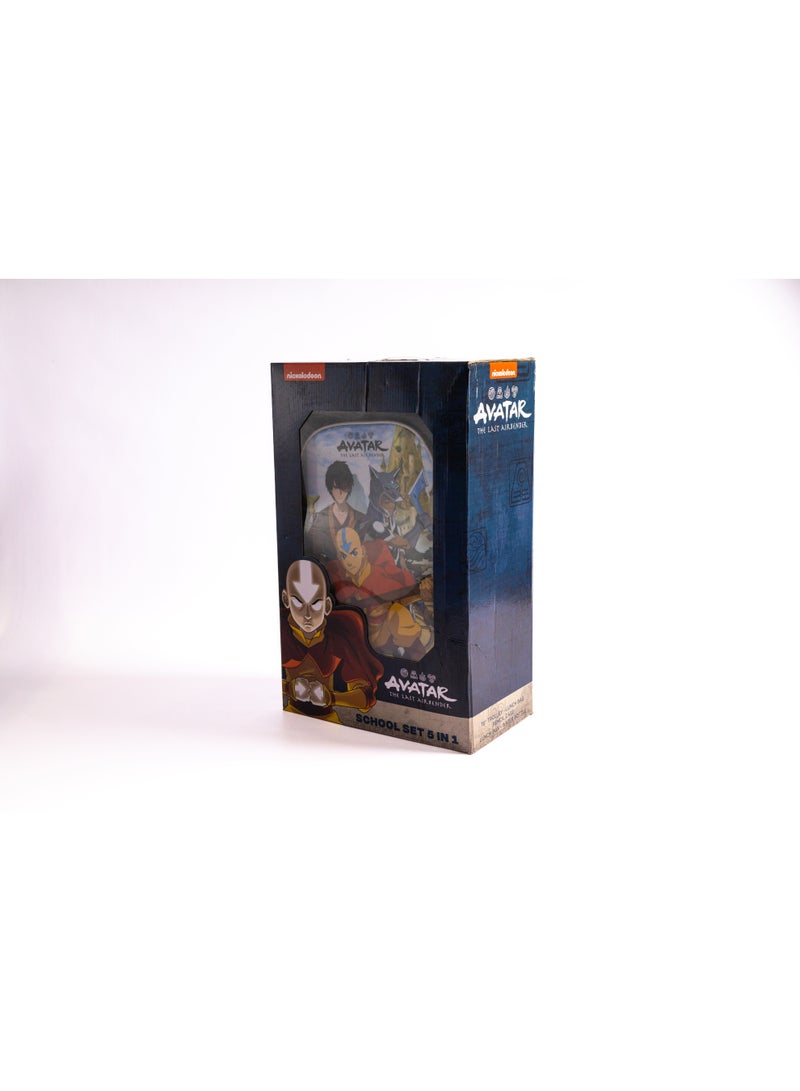 أفاتار طقم حقيبة ترولي مقاس 18 بوصة من أفاتار مع حقيبة غداء ومقلمة وزجاجة مياه وصندوق غداء - رمادي داكن - Image 2