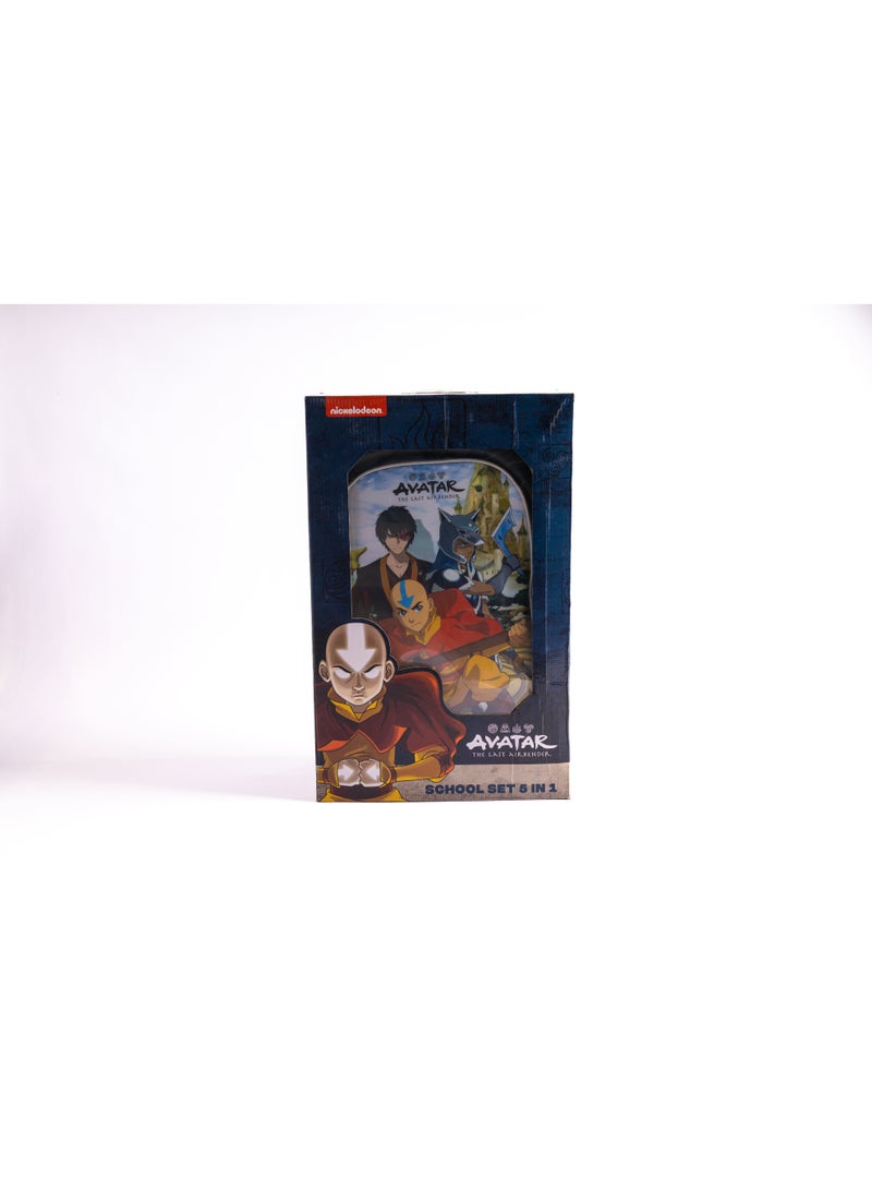 أفاتار طقم حقيبة ترولي مقاس 18 بوصة من أفاتار مع حقيبة غداء ومقلمة وزجاجة مياه وصندوق غداء - رمادي داكن - Image 3