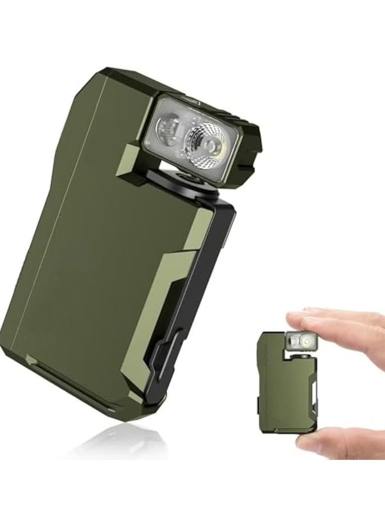 G5 Flashlight Rechargeable Torch Light, 400 Lumens Super Bright Keychain Flashlight with RGB light, EDC Mini Magnetic Keychain Pocket Torch, Lightweight Camping Torch for Outdoor Home (Green) - Image 1