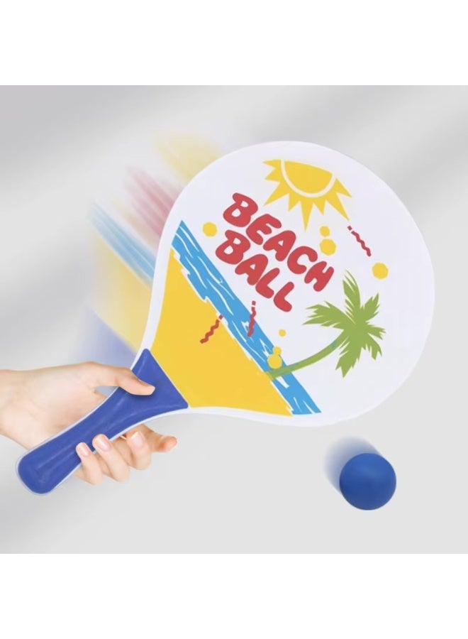 4basix Wooden Paddle Ball Racket with Carry Bag Indoor Outdoor Toy Fun and Classic Paddleball Game for Beach Ball Set of 2 - Image 3