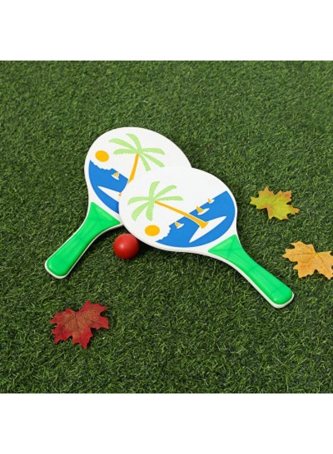 4basix Wooden Paddle Ball Racket with Carry Bag Indoor Outdoor Toy Fun and Classic Paddleball Game for Beach Ball Set of 2 - Image 4