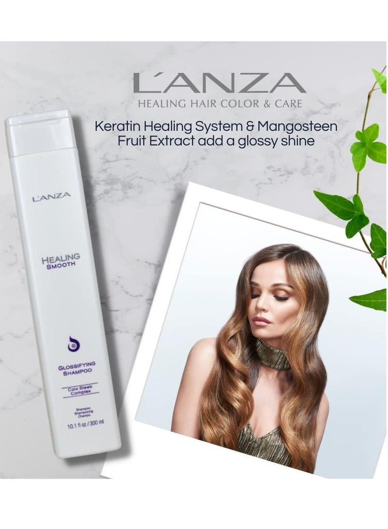 لانزا شامبو لانزا هيلينج سموث اللامع، يغذي ويصلح ويعزز لمعان الشعر وقوته للحصول على مظهر مثالي حريري ناعم وخالي من التجعد 300 مل - Image 4