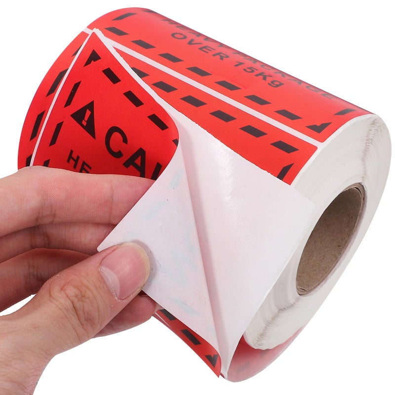 500 Pcs Heavy Duty Overweight Warning Stickers 15kg Red Background Black Text Adhesive Shipping Labels - Image 4