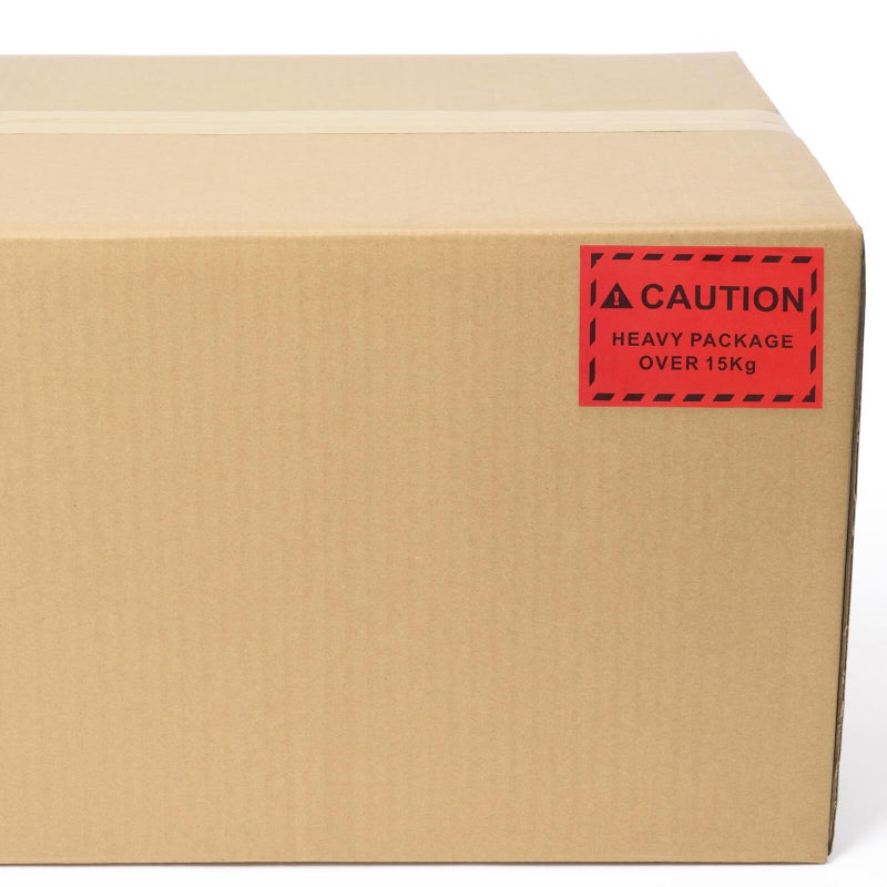 500 Pcs Heavy Duty Overweight Warning Stickers 15kg Red Background Black Text Adhesive Shipping Labels - Image 5