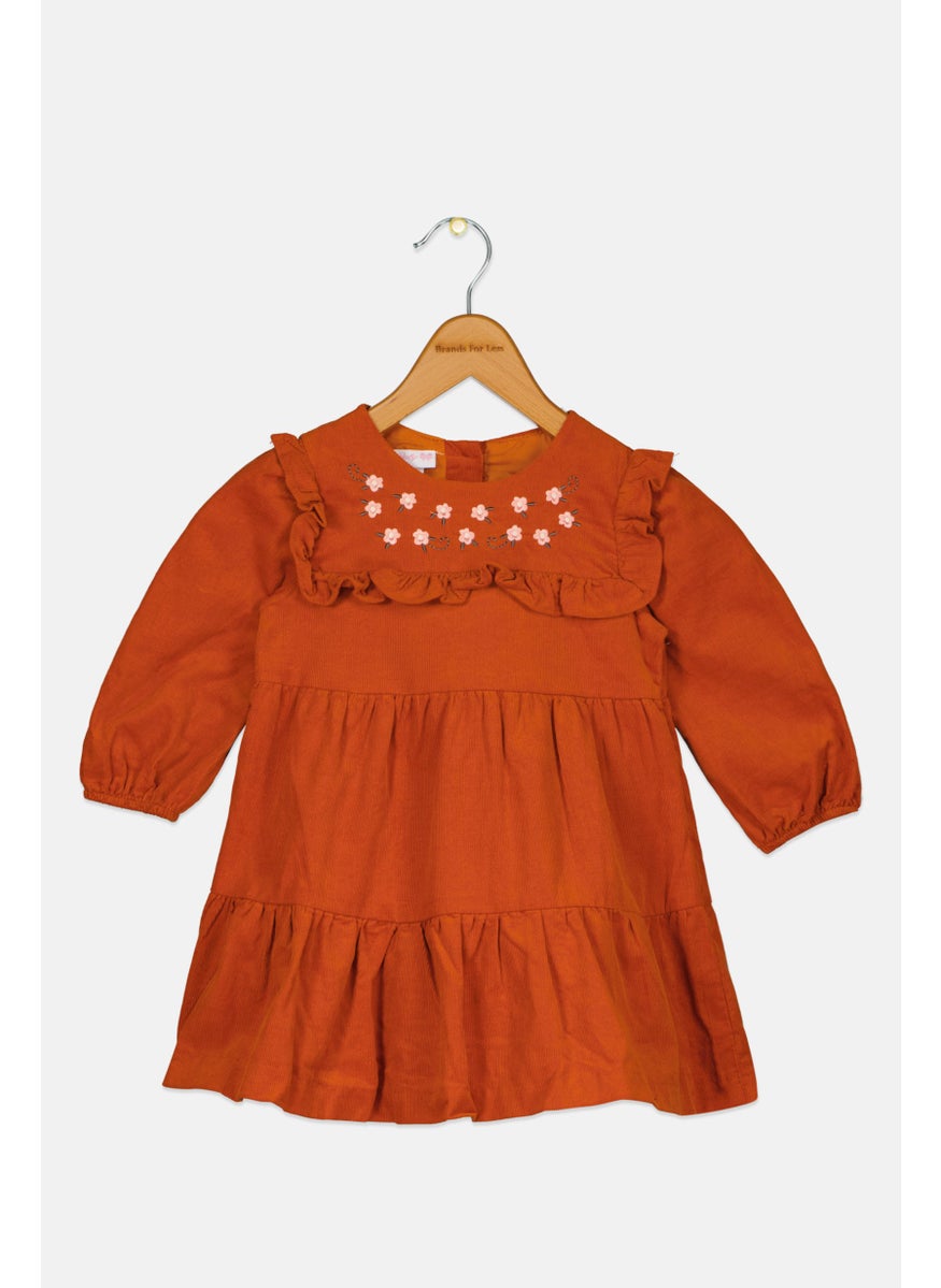 Toddlers Girl Embroidered Dress, Brown - pzsku/ZEABF2B89FC475C0FE21AZ/45/_/1724350982/627f4efd-fb03-47df-a78e-98e7a9656cac