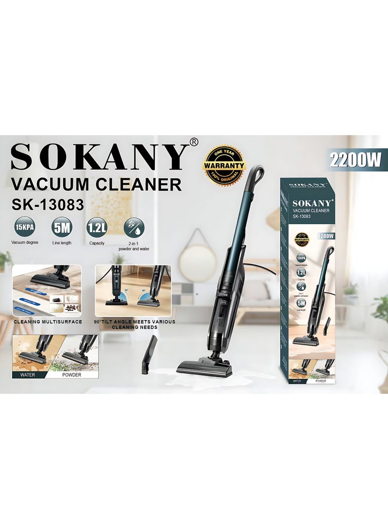سوكاني مكنسه كهربائيه شفط اتربه+مياه 2*1 2200وات 1.2لتر موديل SK-13083 - Image 1