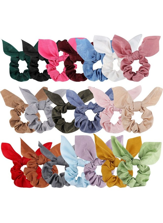 ACO-UINT 20 Pack Scrunchies Hair Ties For Thick Hair Satin Scrunchies For Girls Hair Scrunchies With Bow For Women'S Hair Ponytail Holders Bunny Ear Scrunchies Hair Accessories For Women - Image 1