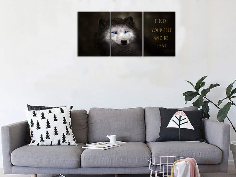 Yetaryy 3 Panels Wolf Picture Motivational Wall Art Inspirational Canvas Painting Pictures Modern Entrepreneur Quotes Posters Prints Artwork for Home Office Decor House Decorations Class Room School to Hang - Image 2