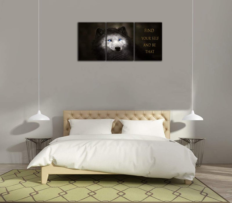 Yetaryy 3 Panels Wolf Picture Motivational Wall Art Inspirational Canvas Painting Pictures Modern Entrepreneur Quotes Posters Prints Artwork for Home Office Decor House Decorations Class Room School to Hang - Image 3