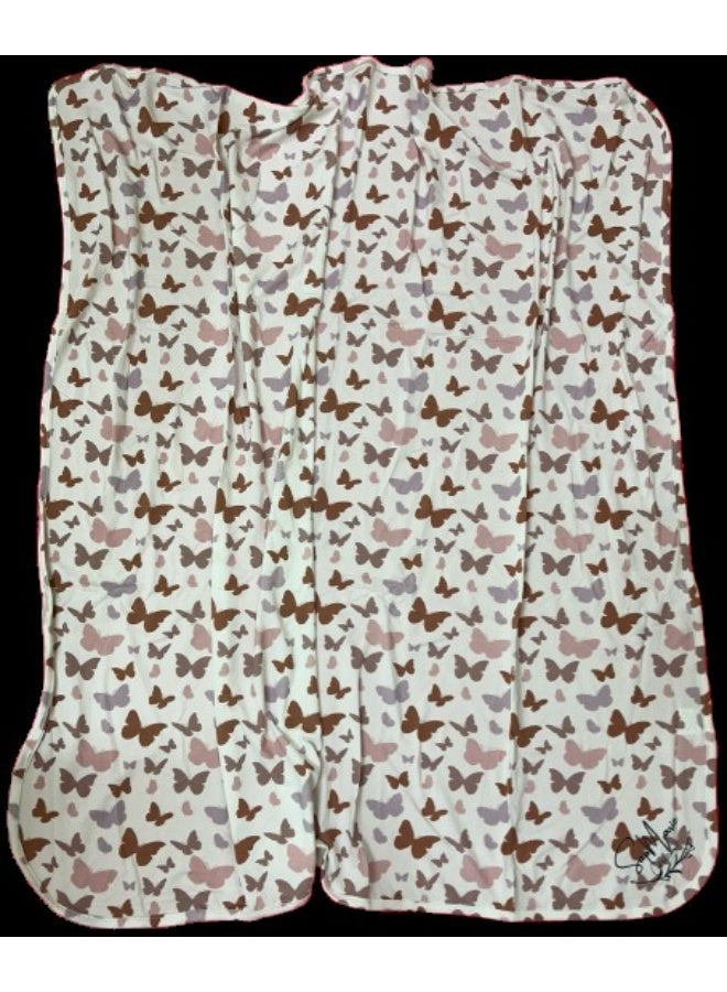 Butterfly Print Baby Blanket, 92% Bamboo Blend, Stretchy Fabric - Image 3
