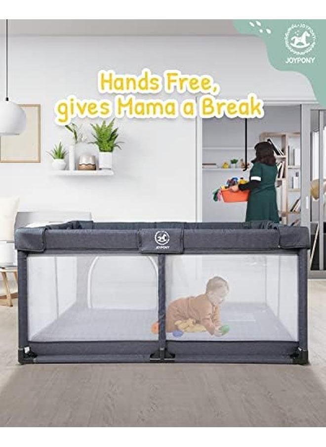 Generic - Baby Playpen Large Playpen For Babies And Toddlers Sturdy Safety Play Yard For Infant Indoor And Outdoor Play Pen With Gate Baby Fence With Soft Breathable Mesh Hand Rings - Image 1