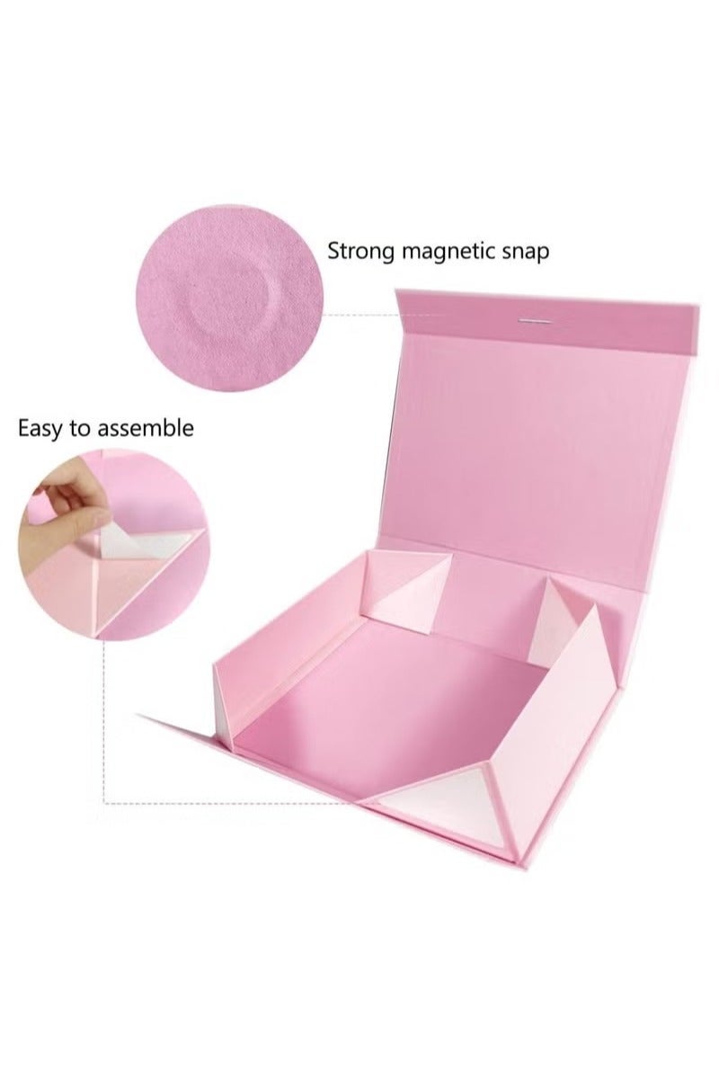 Neox 2 Pcs Gift Boxes 26*19*8cm Pink Gift Box with Ribbon, Luxury Magnetic Empty Gift Boxes,Folding Gift Boxes for Presents With Lid, Suitable for Festival, Birthday, Anniversary, Large Gift Boxes with Lid Ribbon and Magnetic Closure for Wrapping Gifts Folding Gift Boxes for Presents With Lid, Suitable for Festival, Birthday, Anniversary - Image 4
