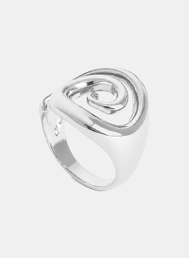 Akher el Ankoud A Modern Women'S Ring With An Interlocking Spiral Design - A Distinctive Geometric Design - Image 1