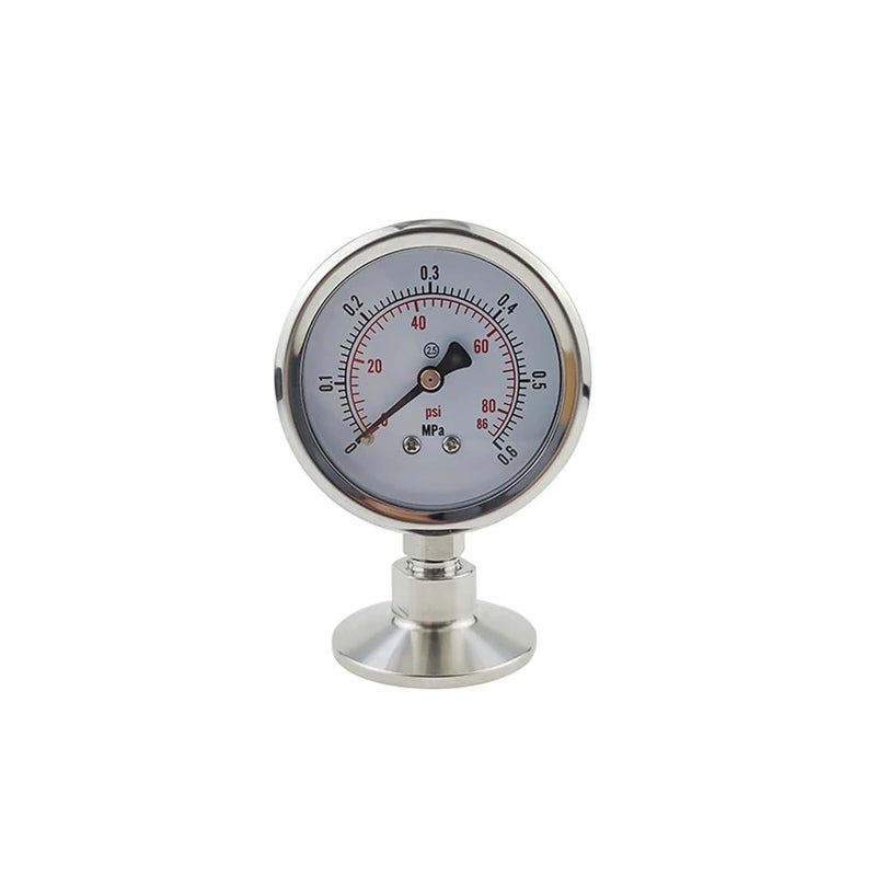 1.5 Inch Tri Clamp 0 0.6MPa Pressure Gauge Stainless Steel 304 Body 316 Fitting - Image 2