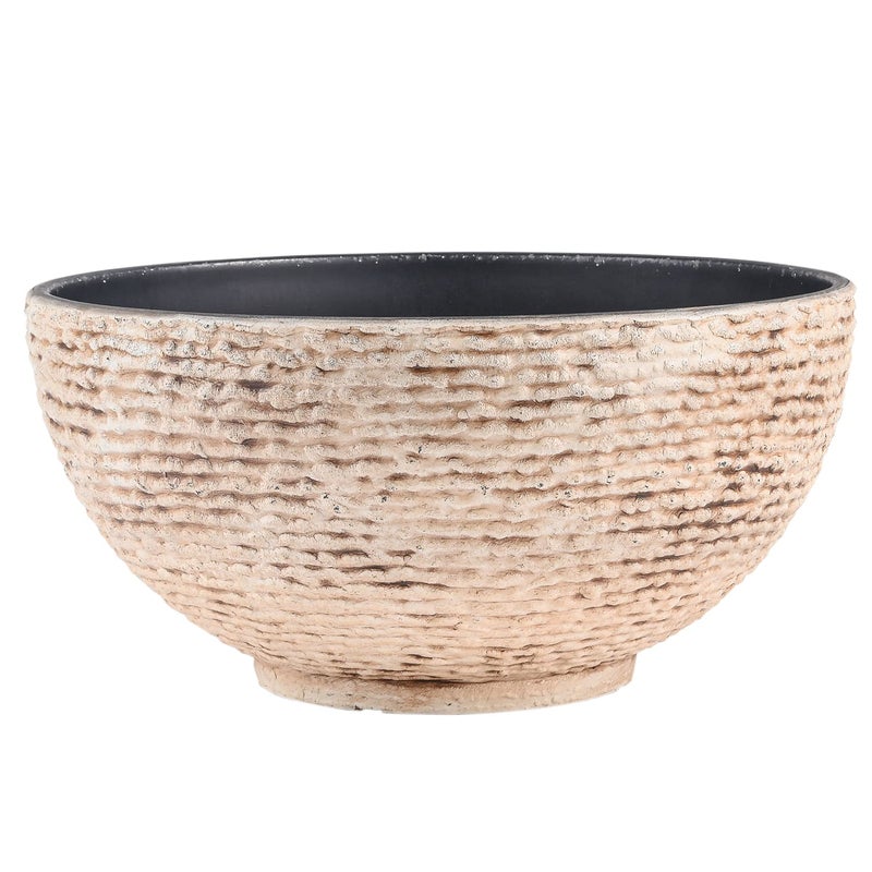 Sungmor Large Garden Bowl Planter Water Plant Pot, Miniature Landscaping Succulent Planter, 15.6 Inch Marble Texture Water Lily Pots, Small Fountain Base Mini Fish Pond Bird Bath - Image 3