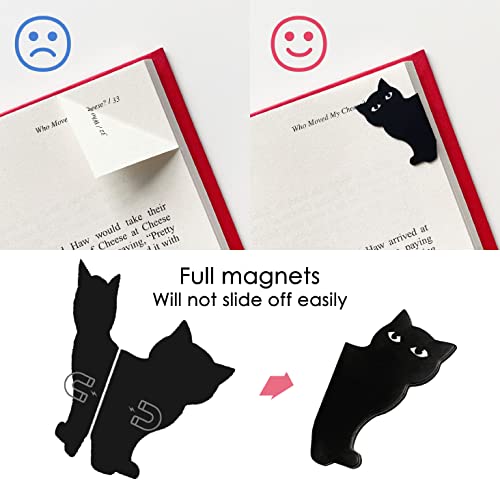 yasest Magnetic Bookmarks - 12 Pieces Assorted Cute Book Markers Clip Set for Teachers Students Book Lovers Reading, for School Office Home Supplies, Kawaii Cat Magnet Page Markers - Image 2