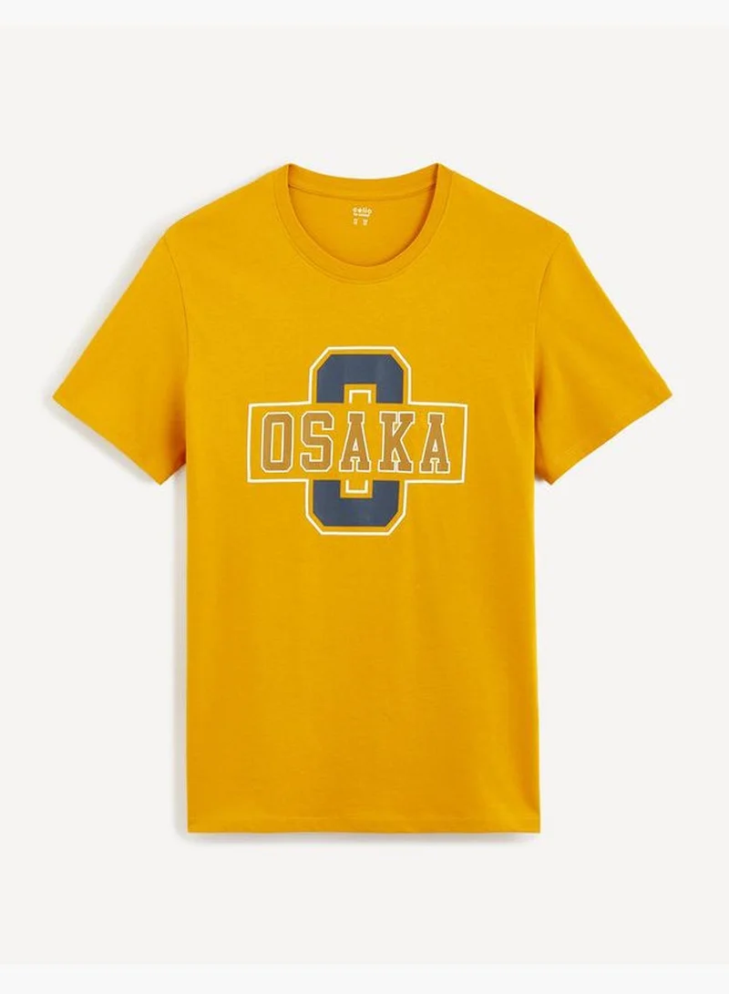 سيليو Celio Casual T-Shirt - Yellow