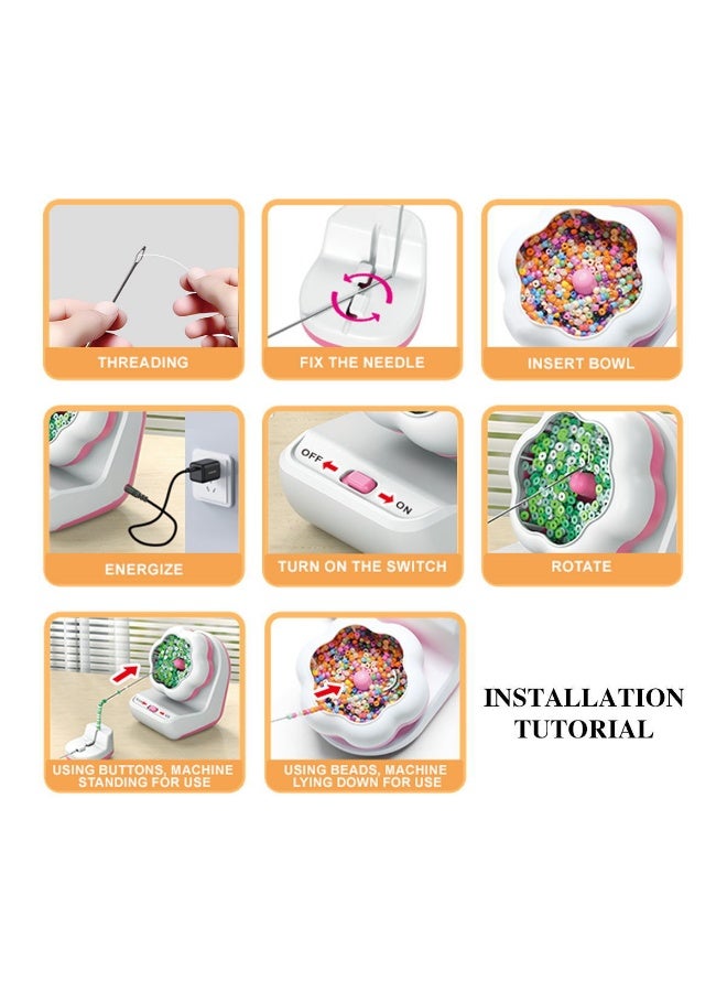 Electric Bead Spinner with Base,Automatically Clay Bead Spinner with 2 Needles Fast Beading Bead Spinner Machine Effortless Electric Bead Bowl Spinner for Jewelry Making DIY Bracelets Necklaces - Image 2
