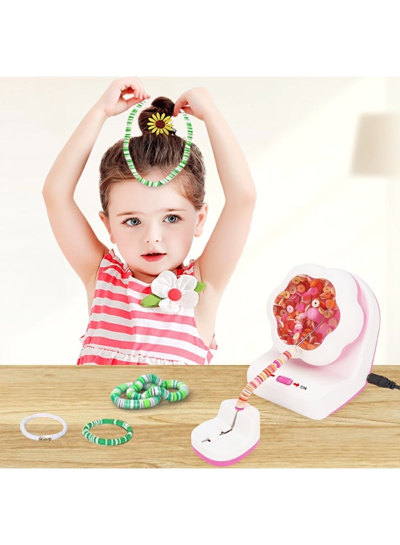 Electric Bead Spinner with Base,Automatically Clay Bead Spinner with 2 Needles Fast Beading Bead Spinner Machine Effortless Electric Bead Bowl Spinner for Jewelry Making DIY Bracelets Necklaces - Image 1
