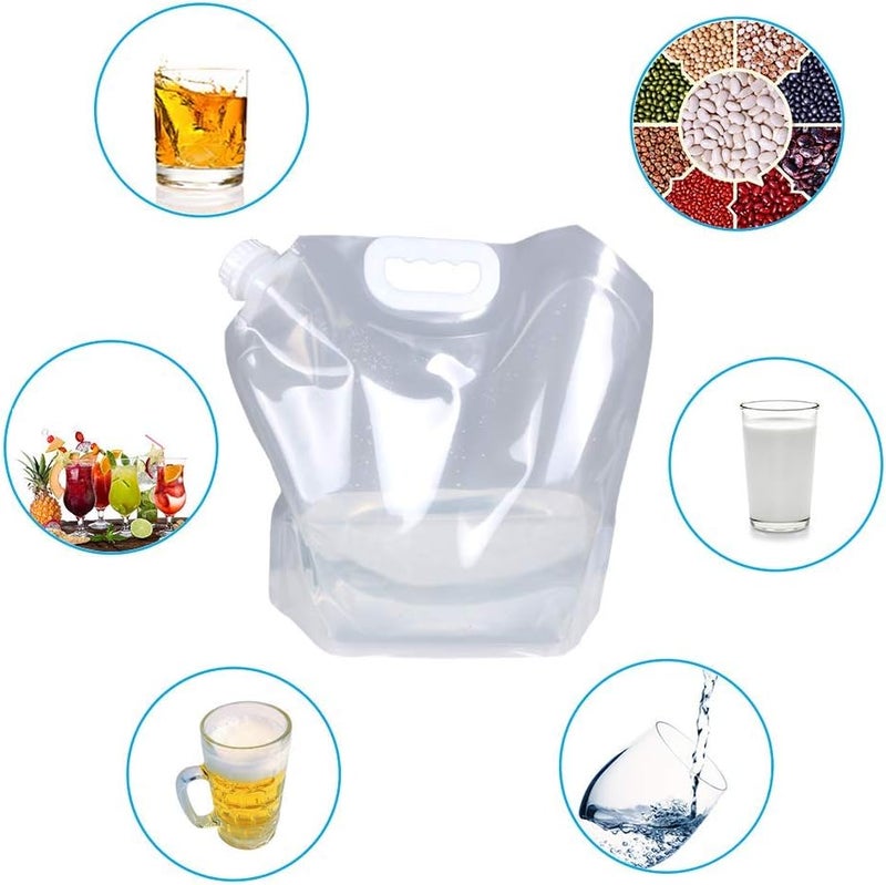 Soddeph Collapsible Water Container Bag, BPA Free Food Grade Clear Plastic Storage Jug for Sport Camping Riding Mountaineer,Freezable, Food Grade (10-pack-1.3 Gal) - Image 5