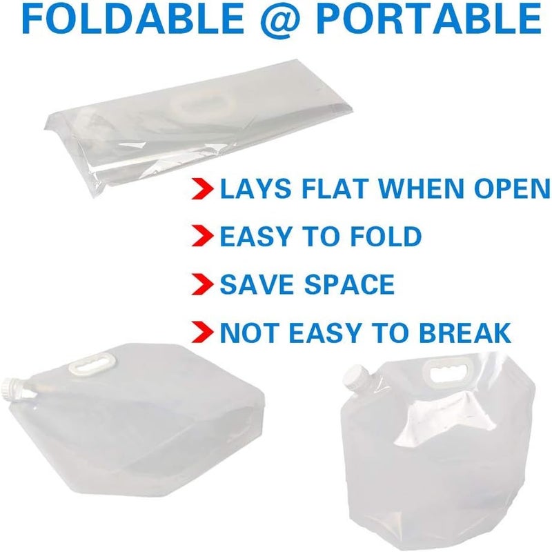 Soddeph Collapsible Water Container Bag, BPA Free Food Grade Clear Plastic Storage Jug for Sport Camping Riding Mountaineer,Freezable, Food Grade (10-pack-1.3 Gal) - Image 4