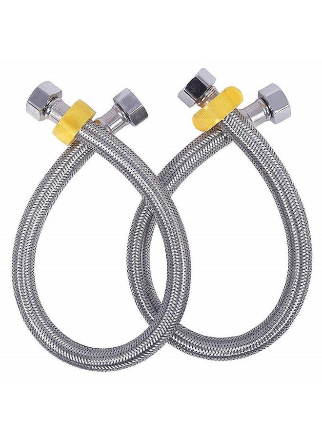 JAGGER CP2235 Stainless Steel 304 Grade Connection Pipe For Geyser, Wash Basin & Toilet Seat Flush, 304 SS Finish (Material - SS Wired & Width - 0.5 Inch) PACK OF - 2 (36 INCH) - Image 1