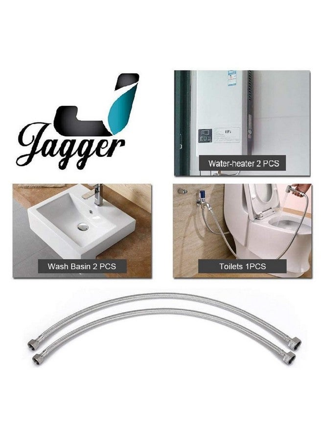 JAGGER CP2235 Stainless Steel 304 Grade Connection Pipe For Geyser, Wash Basin & Toilet Seat Flush, 304 SS Finish (Material - SS Wired & Width - 0.5 Inch) PACK OF - 2 (36 INCH) - Image 4