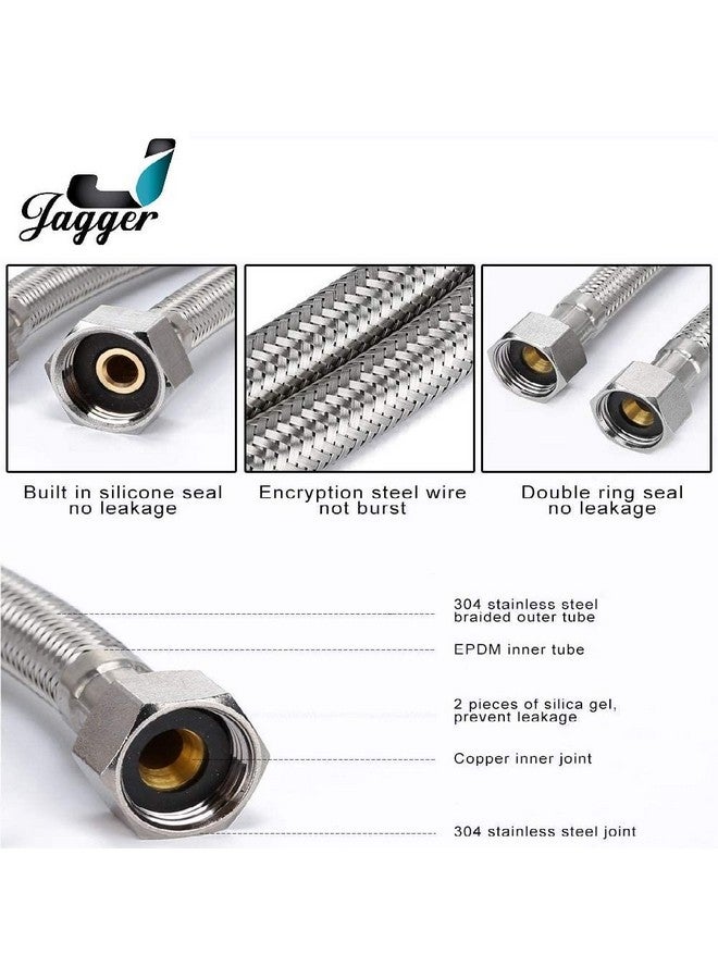 JAGGER CP2235 Stainless Steel 304 Grade Connection Pipe For Geyser, Wash Basin & Toilet Seat Flush, 304 SS Finish (Material - SS Wired & Width - 0.5 Inch) PACK OF - 2 (36 INCH) - Image 3