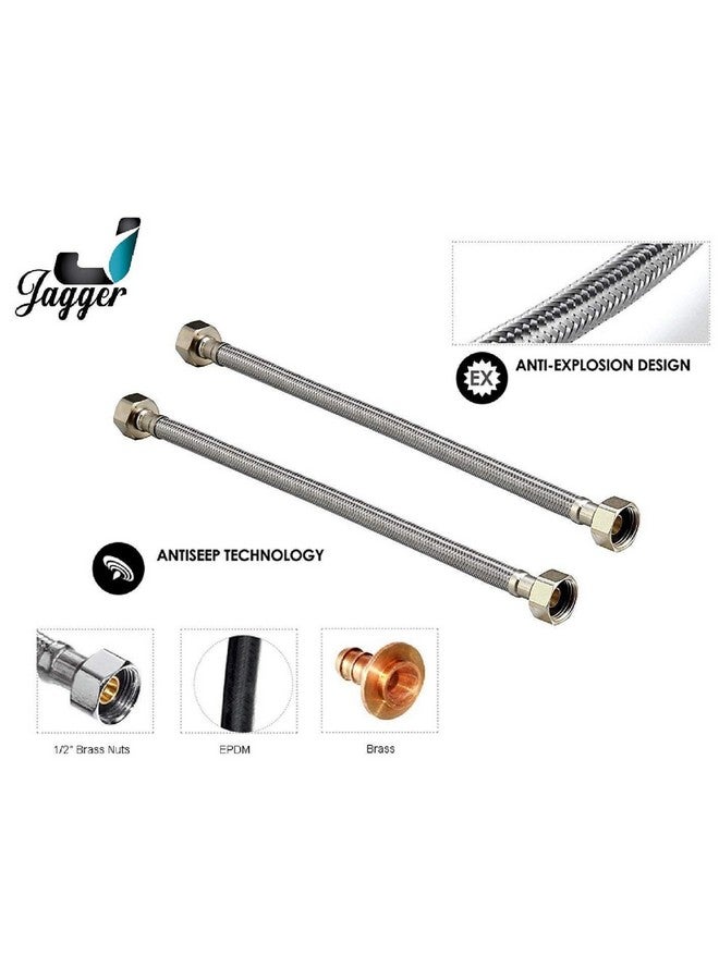 JAGGER CP2235 Stainless Steel 304 Grade Connection Pipe For Geyser, Wash Basin & Toilet Seat Flush, 304 SS Finish (Material - SS Wired & Width - 0.5 Inch) PACK OF - 2 (36 INCH) - Image 2