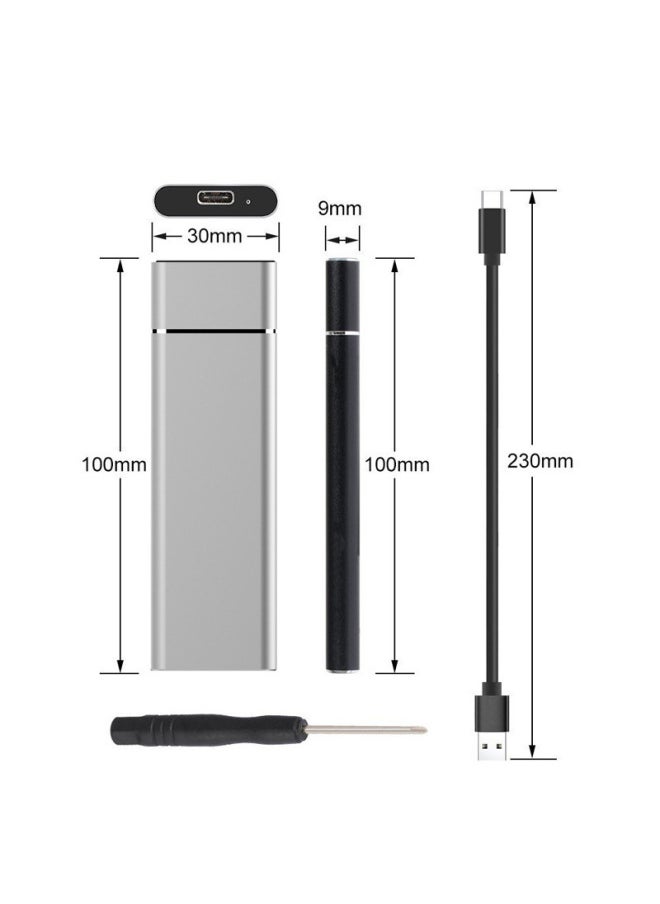ماركة غير محددة صندوق محرك أقراص صلبة SSD 3.1type-C إلى M2NGFF ذو الحالة الصلبة، صندوق محرك أقراص صلبة معدني من النوع c، منفذ المصنع - اللون: أسود  - Image 5