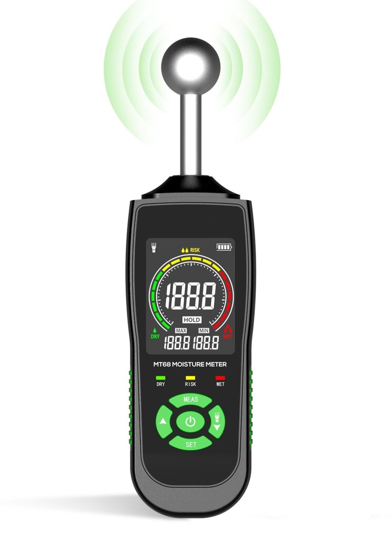 Zikra Moisture Meter for Drywall, Wood Moisture Meters for Walls, Firewood Floor Humidity Detector Lumber Humidity Tester Paper Cerimic Ceiling Firewood Cardboard Humidity Building Material - Image 1