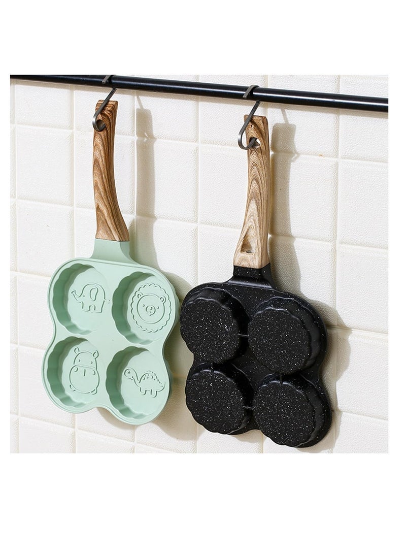 ECVV Pancake Pan Mini Frying Pan Nonstick Cookware Mini Egg Cooker Household Tools 4 Egg Frying Pan Multi Egg Frying Pan Hamburg Egg Cooker Multi-Hole Egg Frying Pan Pie - Image 5