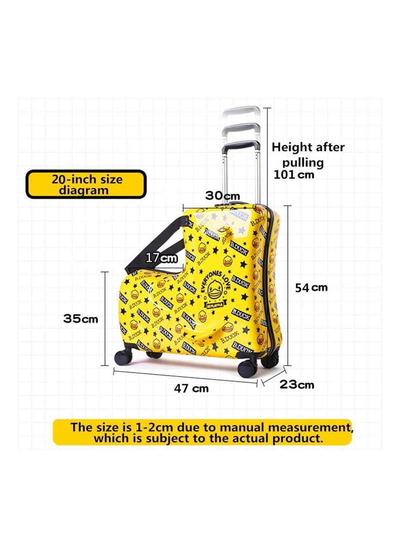Cool Baby COOLBABY travel in style with our fun and durable kids' luggage - perfect for your little explorer (Yellow Duck, 20 inches).  - Image 2