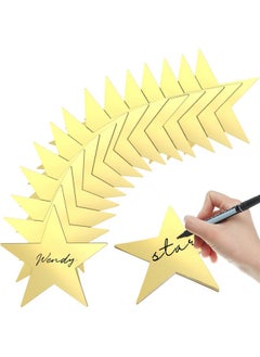 Leinuosen Leinuosen 80 Pieces Stars Cutouts Double Printed Paper Star Decorations Glitter Star Confetti Cutouts Cardboard Stars for Bulletin Board Classroom Wall Party Decoration Supply, 6 Inches (Gold)  - Image 1