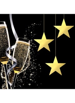 Leinuosen Leinuosen 80 Pieces Stars Cutouts Double Printed Paper Star Decorations Glitter Star Confetti Cutouts Cardboard Stars for Bulletin Board Classroom Wall Party Decoration Supply, 6 Inches (Gold)  - Image 5