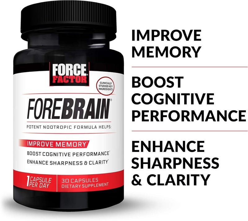 Force Factor Forebrain Nootropic Brain Supplement to Improve Memory Boost Focus Increase Mental Energy and Support Brain Health with Caffeine Bacopa and Huperzine A 30 Capsules - Image 3