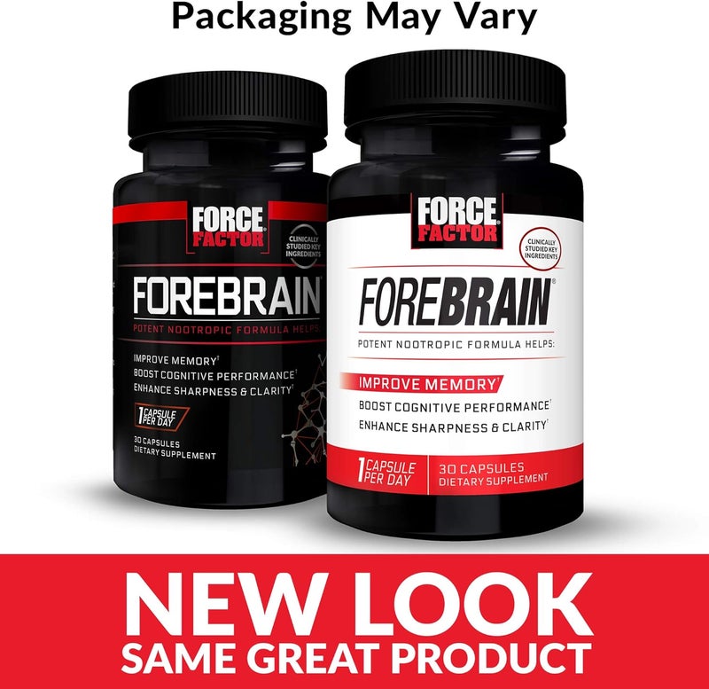 Force Factor Forebrain Nootropic Brain Supplement to Improve Memory Boost Focus Increase Mental Energy and Support Brain Health with Caffeine Bacopa and Huperzine A 30 Capsules - Image 2