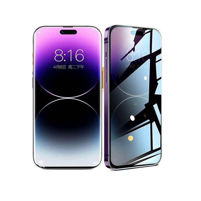 Case Protective Glass Phone for iPhone XS with Privacy and Matte Finish and Anti Fingerprint in Black Edge Privacy Film - Image 1