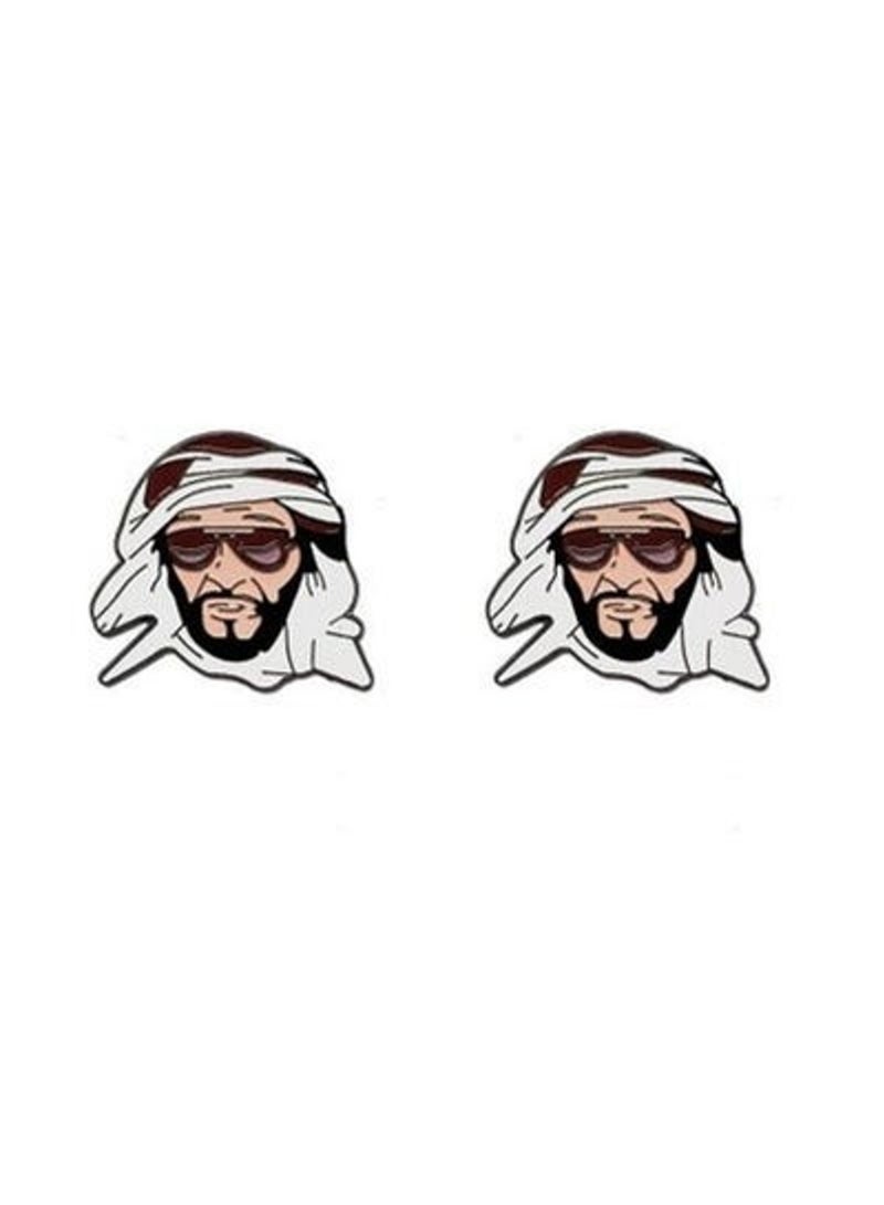Generic Sheikh Zayed Badge Souvenir Uae National Day Metal badge with Adhesive Type pack of 2  - Image 1