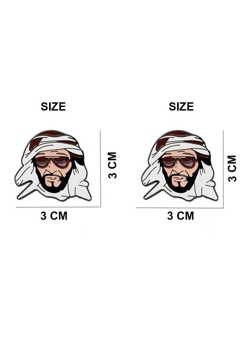 Generic Sheikh Zayed Badge Souvenir Uae National Day Metal badge with Adhesive Type pack of 2  - Image 2