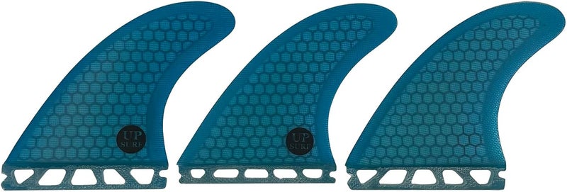 UP SURF Surfboard Tri Fin Single Tab M Size Fiberglass+Honeycomb Surfboard Fin G5 Thruster Set(White/Blue/Orange) - Image 4