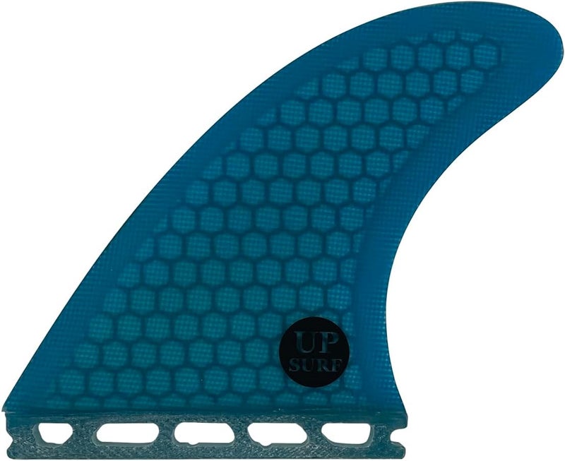 UP SURF Surfboard Tri Fin Single Tab M Size Fiberglass+Honeycomb Surfboard Fin G5 Thruster Set(White/Blue/Orange) - Image 3