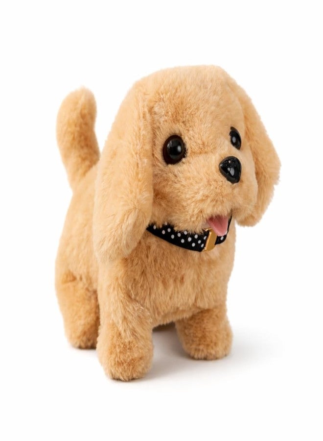 Livello Hopping Walking Talking Sound Dog with Moving Tail, Head Shake & Realistic Actions Soft Plush Interactive Animal Toy, Fun Gift & Childhood Companion Brown Pack of-2 - Image 1