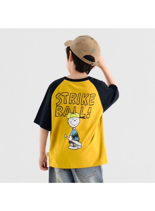 Lightweight Cool-feel T-shirt, Children's 2025 Summer Stylish Printed Baby Short-sleeve Trendy Top - Image 2