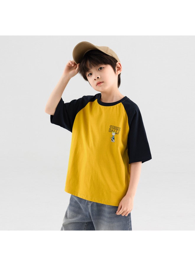 Lightweight Cool-feel T-shirt, Children's 2025 Summer Stylish Printed Baby Short-sleeve Trendy Top - Image 3